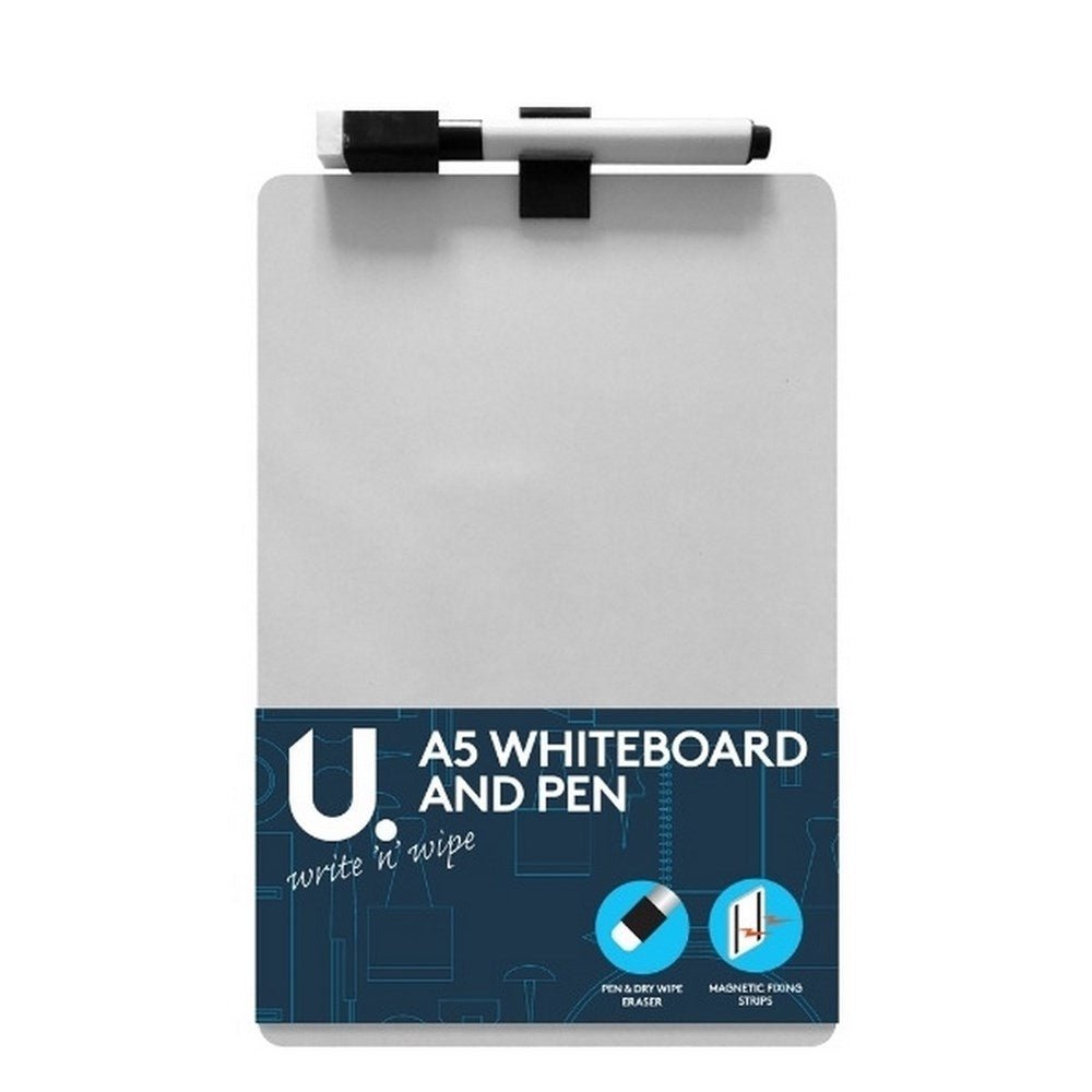 **A5 Whiteboard and Pen with magnetic strips - ABC School Supplies