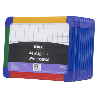 **Texet A4 Magnetic Gridded Whiteboard Pack of 10