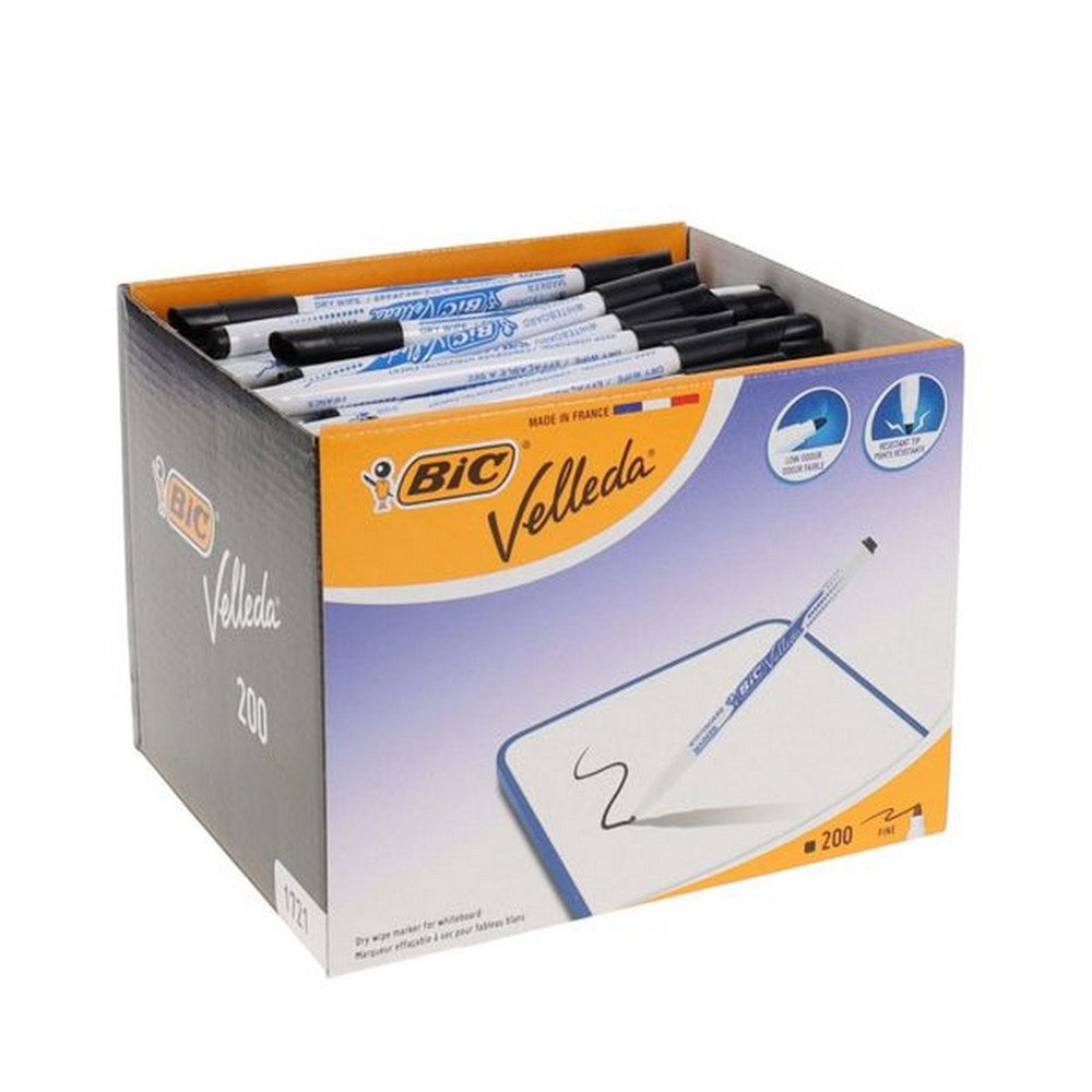 BIC Velleda 1741 Whiteboard Markers Black Pack of 200