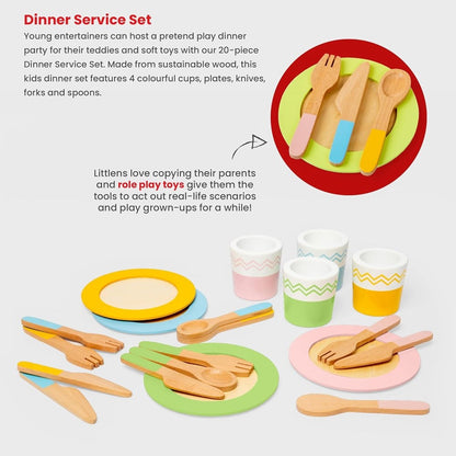 Bigjigs Toys Dinner Service Set - 20 Pieces