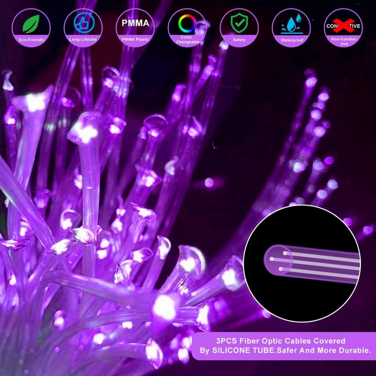 Callsky Sensory Lights 10W Fiber Optic Curtain Lights for Sensory Room