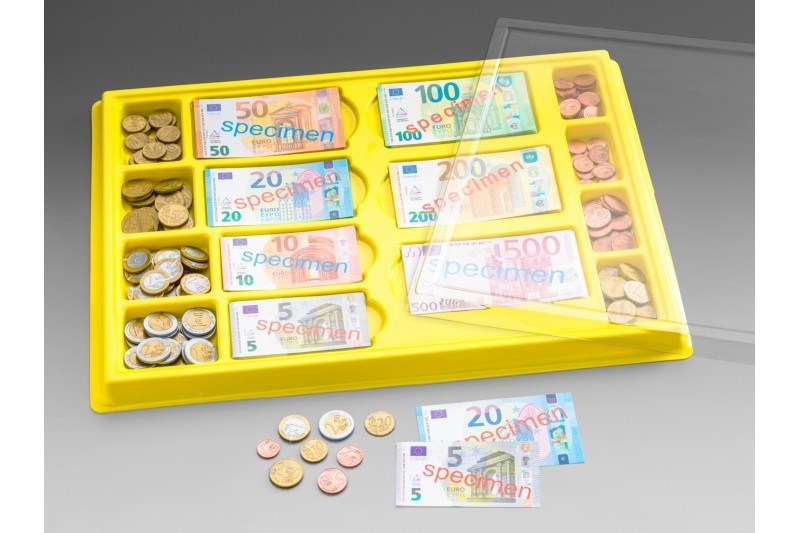 Euro Money Set & Tray (130 Notes & 160 Coins)