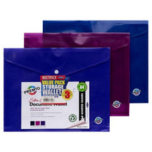 ** A4 Extra Capacity Document Wallet S-2 Pack of 3