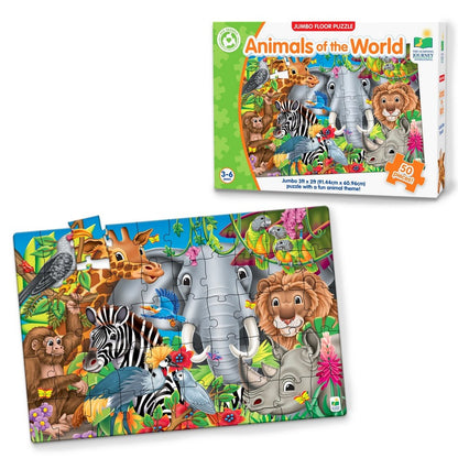 Jumbo Floor Puzzles  - Animals Of The World  50 Pcs