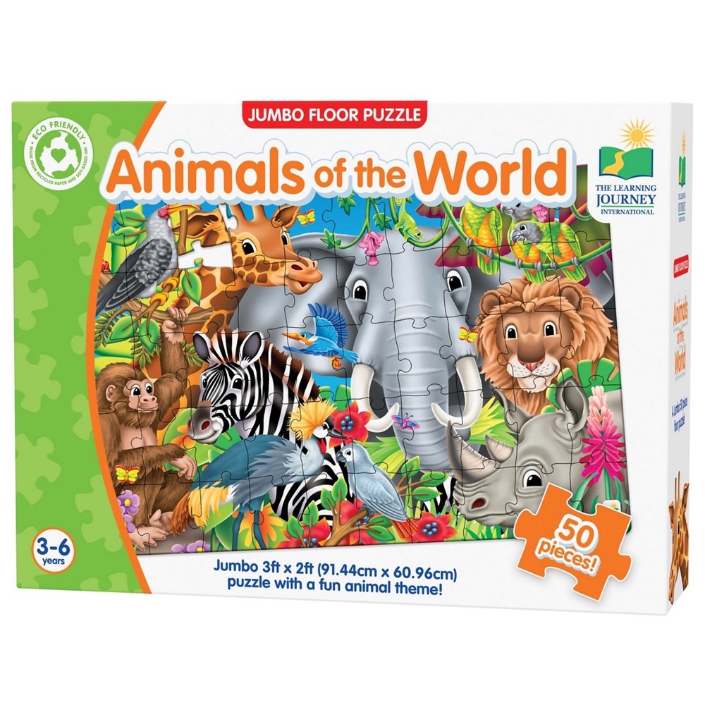 Jumbo Floor Puzzles  - Animals Of The World  50 Pcs