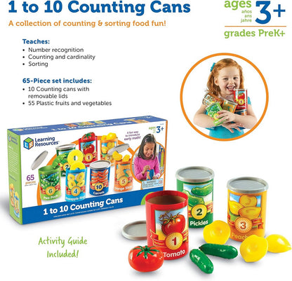 1 to 10 Counting Cans