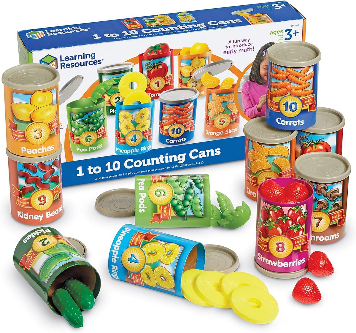 1 to 10 Counting Cans