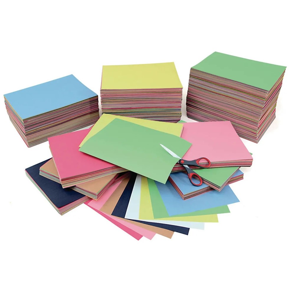 Remnant Assorted Coloured Construction Paper - Various Sizes 18kg