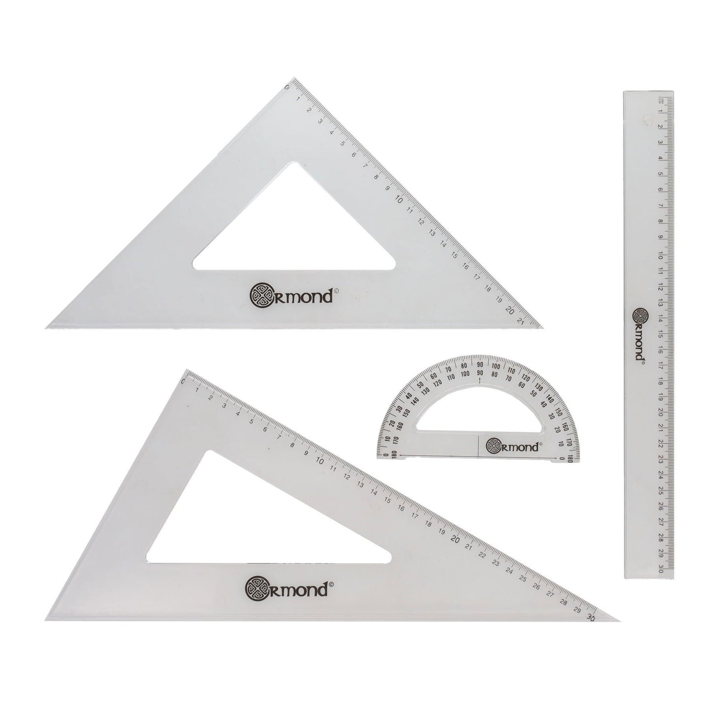 Set Square & Protractor Set of 4