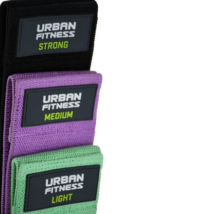 Urban Fitness  Fabric Resistance Band Loop (Set of 3) 15 Inch