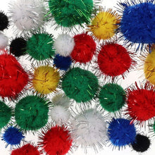 Glitter Pom Poms Assorted Pack Of 30 (Small)