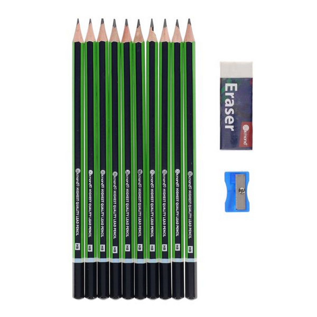 Student Solutions 12Pc Pencils Eraser & Sharpener Set