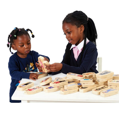 **Wooden Community People Block Set