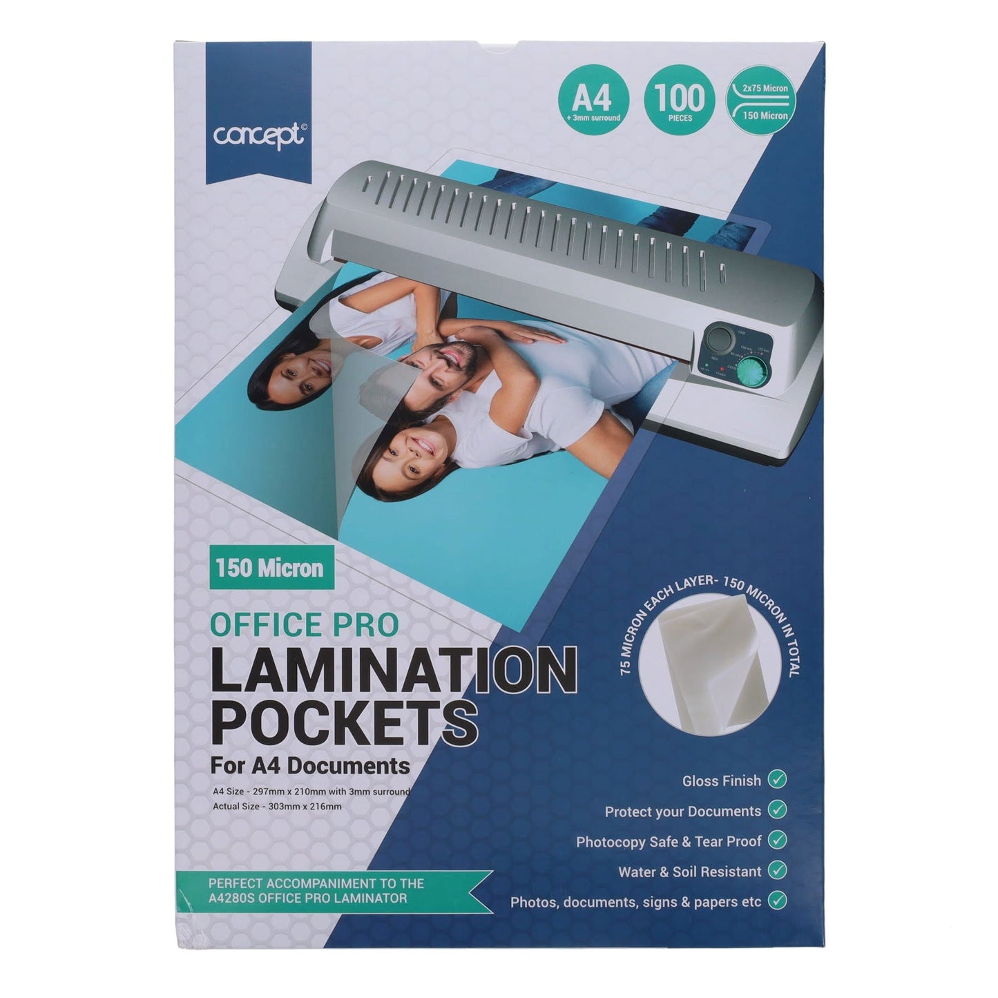 Concept A4 Laminating Pouches Pack of 100