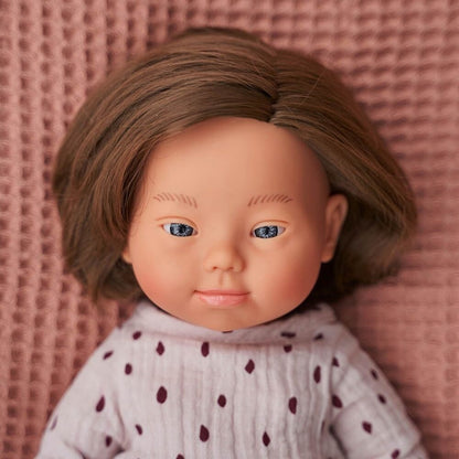 Baby Doll White Girl with Down Syndrome 38 cm