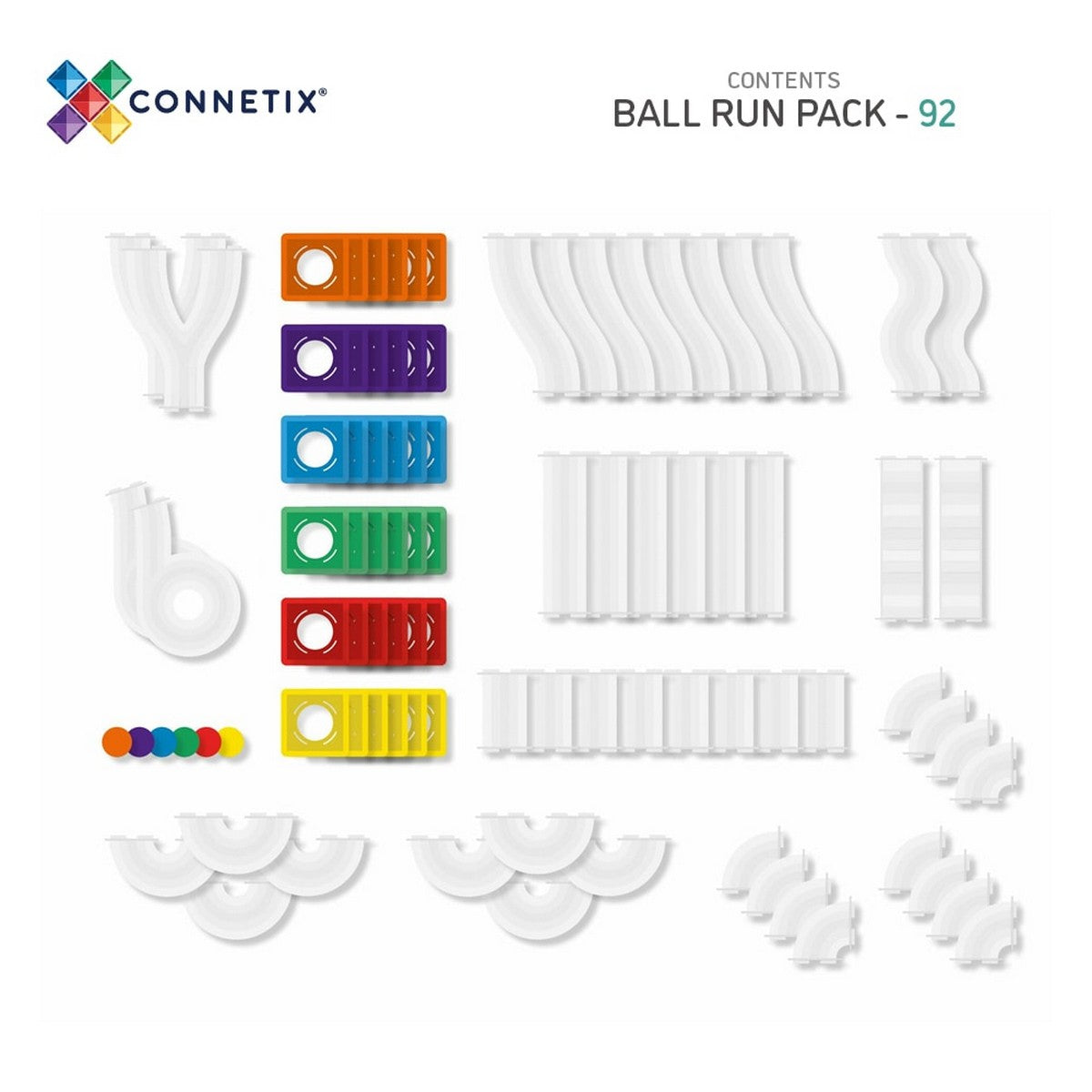 Connetix Rainbow Ball Run Pack of 92 pcs
