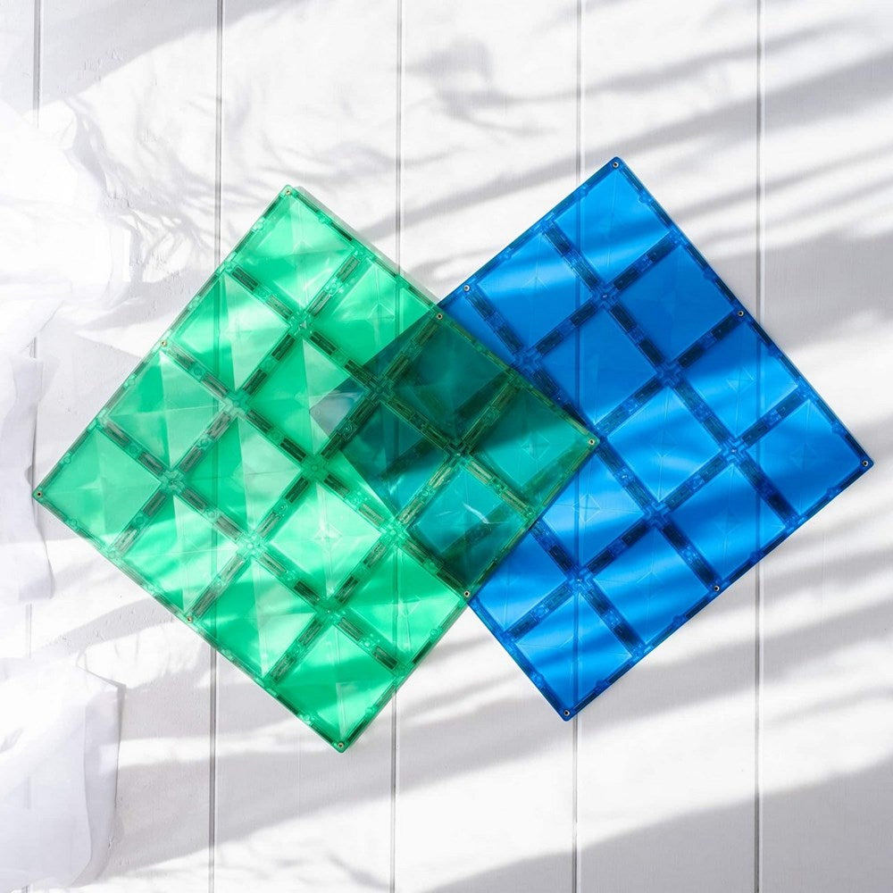 Connetix Rainbow Blue and Green Base Plate Set of 2