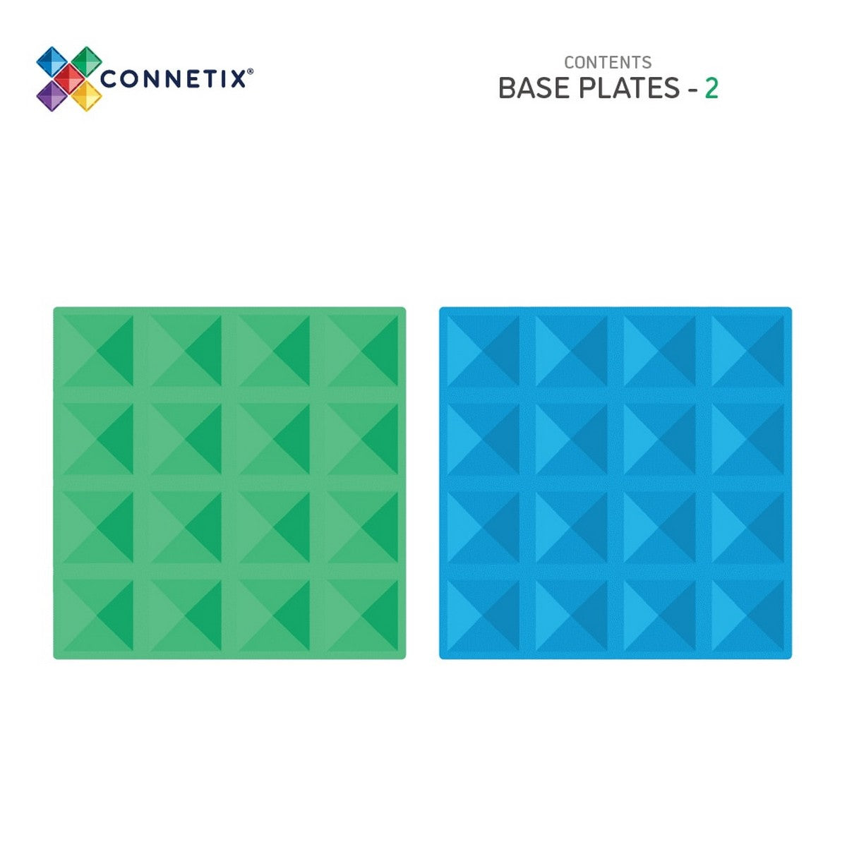Connetix Rainbow Blue and Green Base Plate Set of 2