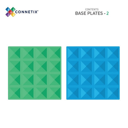 Connetix Rainbow Blue and Green Base Plate Set of 2