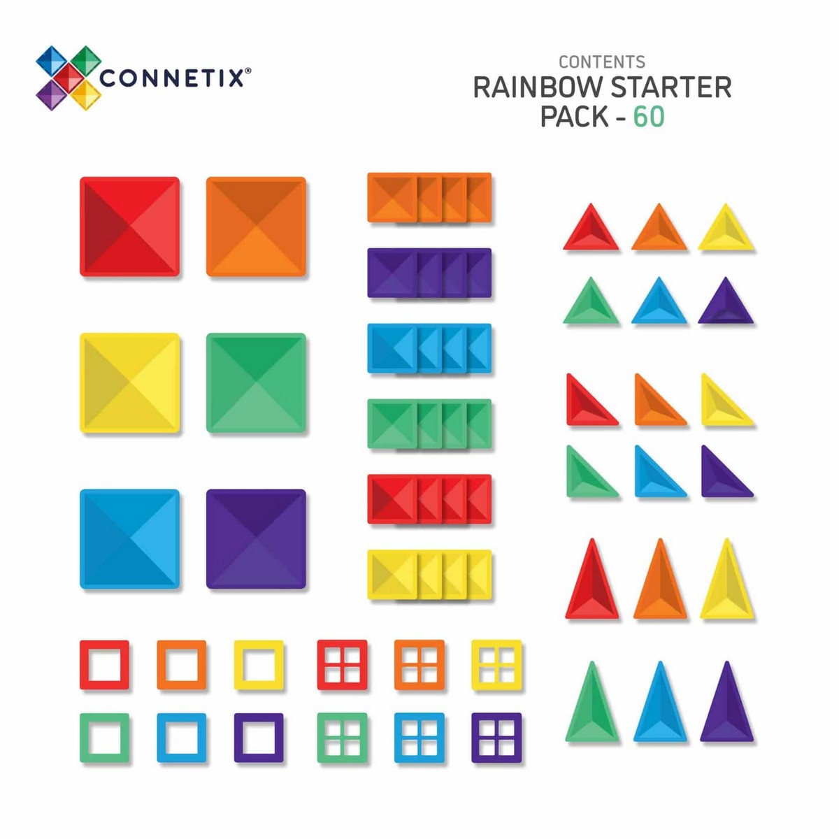 Connetix Rainbow Starter Pack of 60pcs