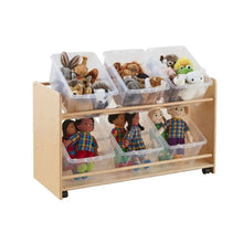 Cosy Rookie Range Open Mobile Basket Shelf With Clear Plastic Boxes