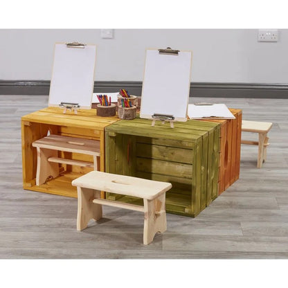 Large Coloured Crates Storage/Seats - Set of 4