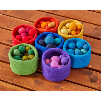 Cosy Rainbow Nesting Felt Bowls And Balls