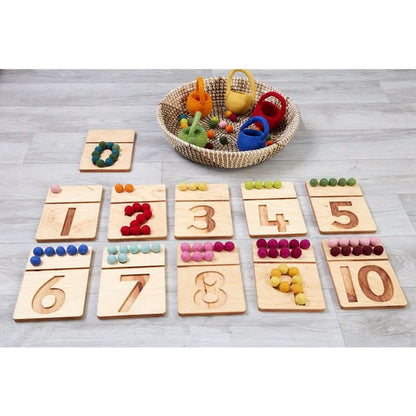 Felt Ball Number Tray Pack - Pack of 11