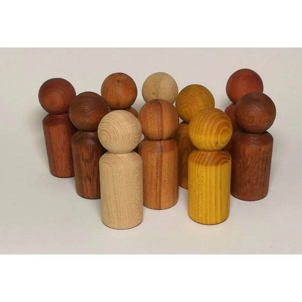 Multicultural Wooden Peg People - Pack of 10
