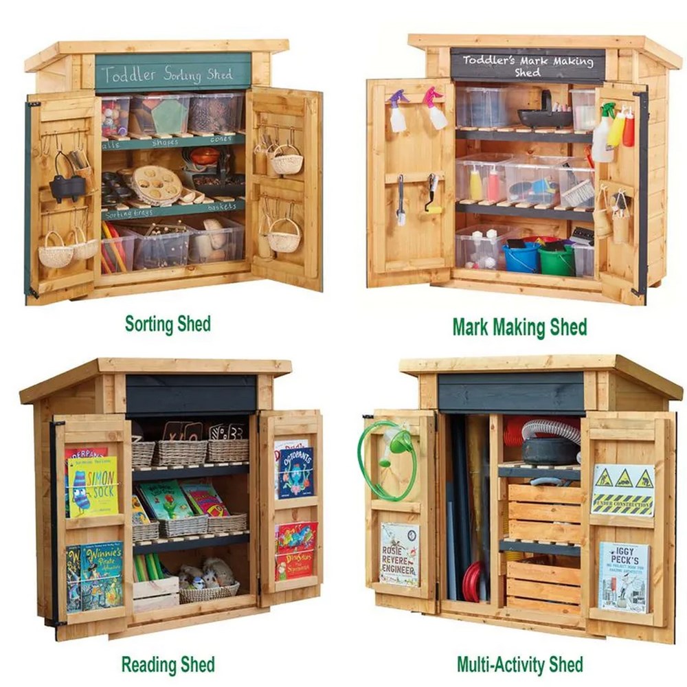 Cosy Compact Curriculum Sheds Set Of 4