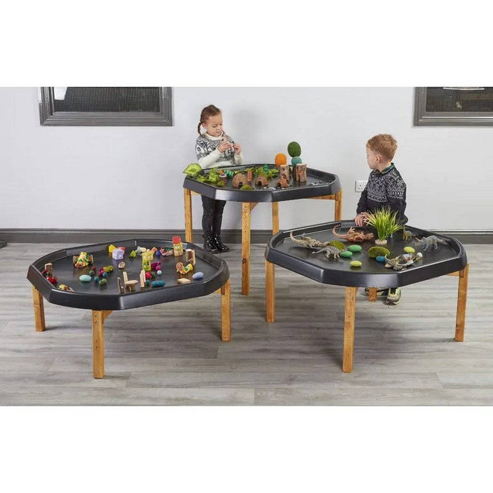 Indoor Wooden Tuff Play Tray Stands - Set of 3