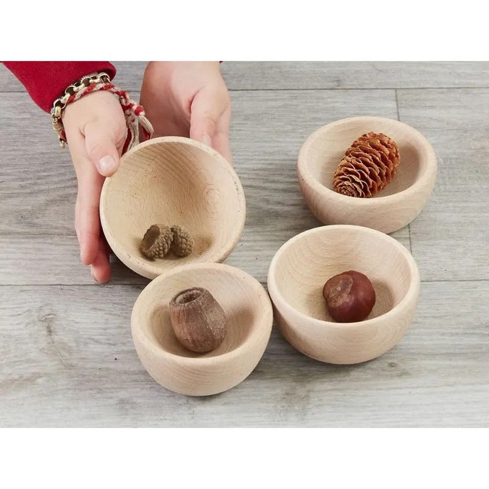 Tiny Wooden Bowls - Pack of 4