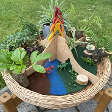 Small World - Cityscape, Volcano and Cave Scene - Set of 2