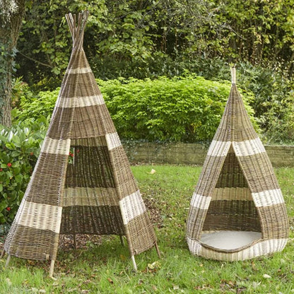 Cosy Two Tone Wicker Wigwam And Cosy Pod Set Set Of 2