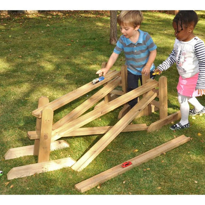 Wooden Chutes and Stands - Set of 9