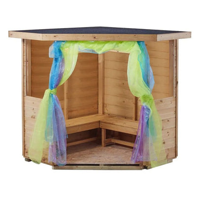 Cosy Open Wooden Corner Shelter
