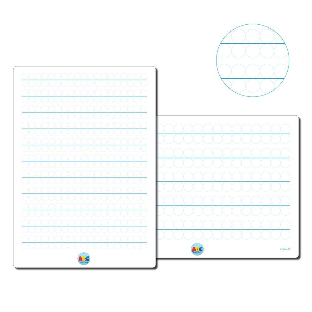 ABC Essentials A4 Double-Sided Bubble Handwriting Whiteboards Pack of 10 - ABC School Supplies