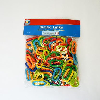 ABC Essentials Jumbo Links 4 colours 60*30mm 210pcs - ABC School Supplies
