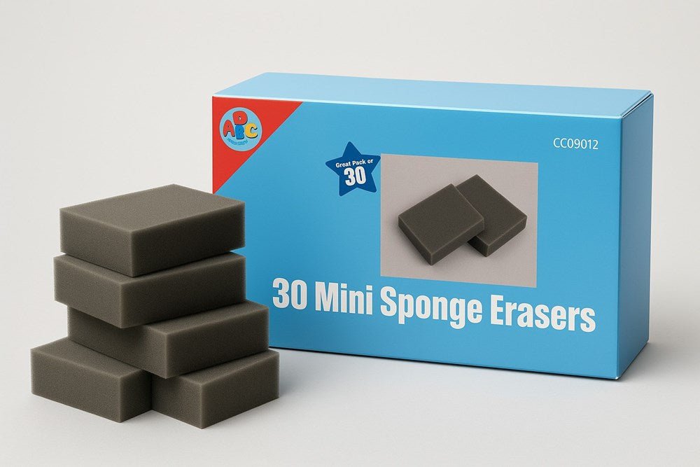 ABC Essentials Mini Sponge Erasers Class Pack of 30 - ABC School Supplies