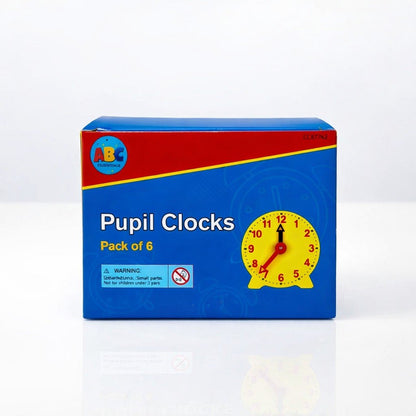 ABC Essentials Pupil Clocks 10cm Pack of 6 - ABC School Supplies