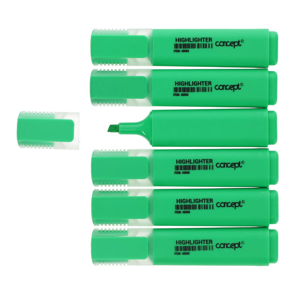 **Concept Fluorescent Highlighter - Green (Pack Of 10)