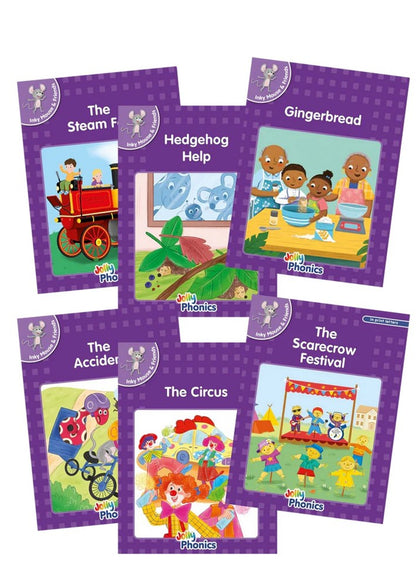 Jolly Phonics Decodable Readers - Inky Mouse & Friends - Level 5 (Purple Level) (Precursive letters)