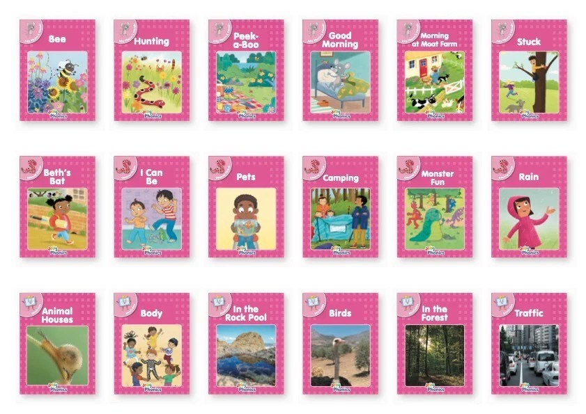 Jolly Phonics Decodable Readers Complete Set Level 1 (Pink Level) (18 Titles)