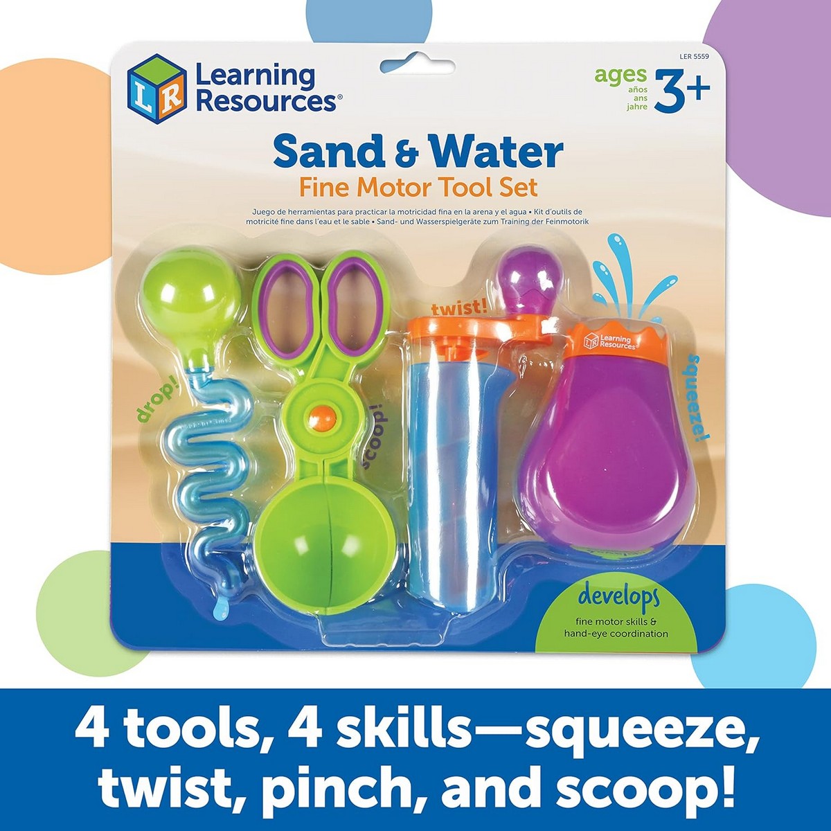 Learning Resources Sand & Water Fine Motor Tool Set
