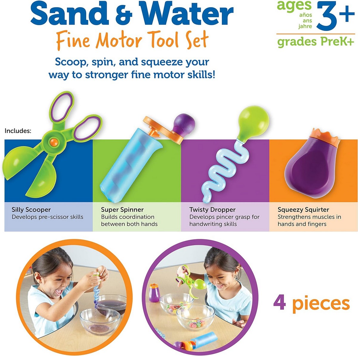 Learning Resources Sand & Water Fine Motor Tool Set