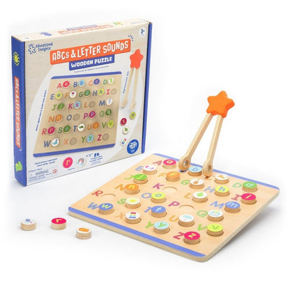 ABC & Letter Sounds Wooden Puzzle - ABC School Supplies
