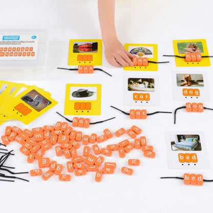 Systematic Phonics Threading Beads - Cvc Set Phase 2