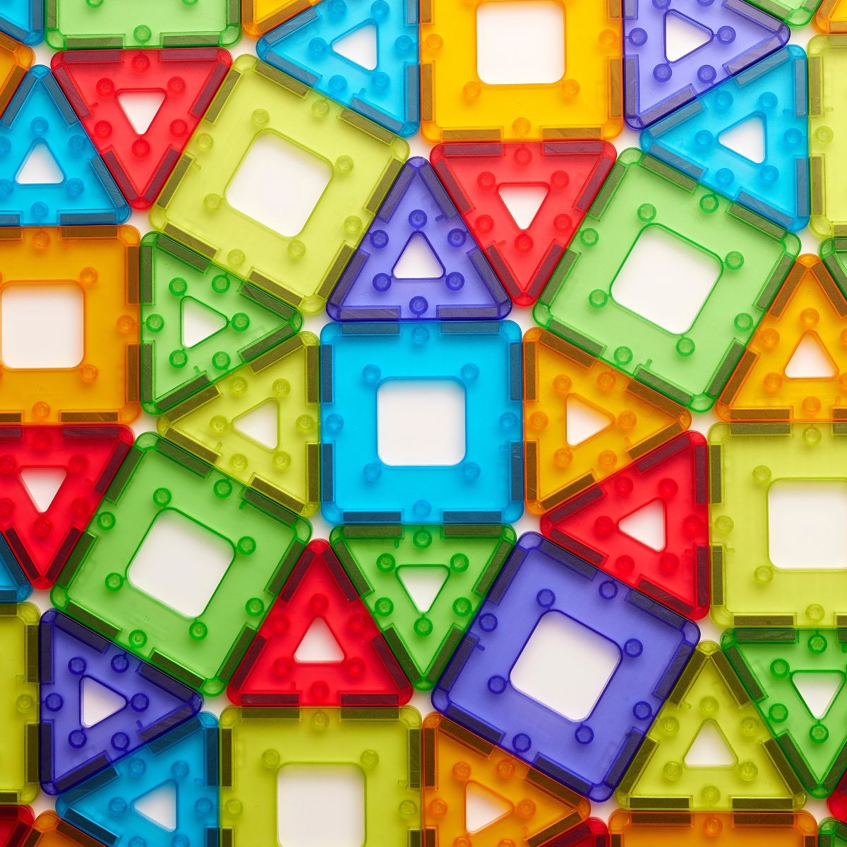 Translucent Polydron Kindermag Set (48 Pieces)