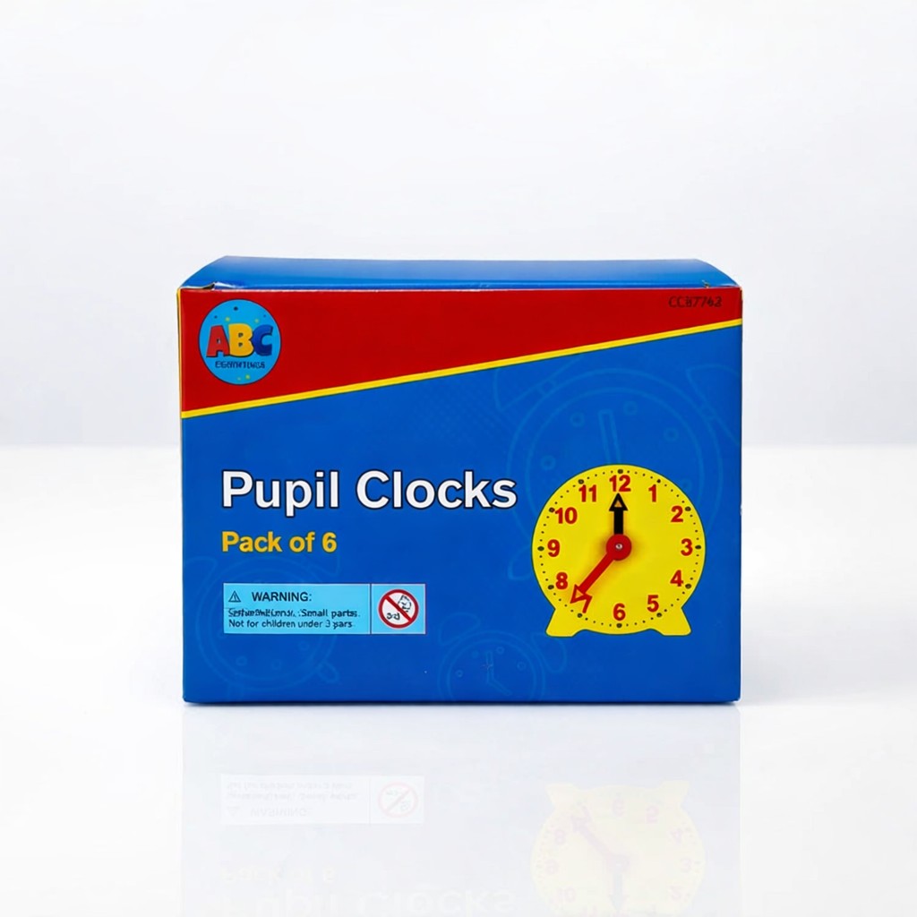 ABC Essentials Pupil Clocks 10cm Pack of 6
