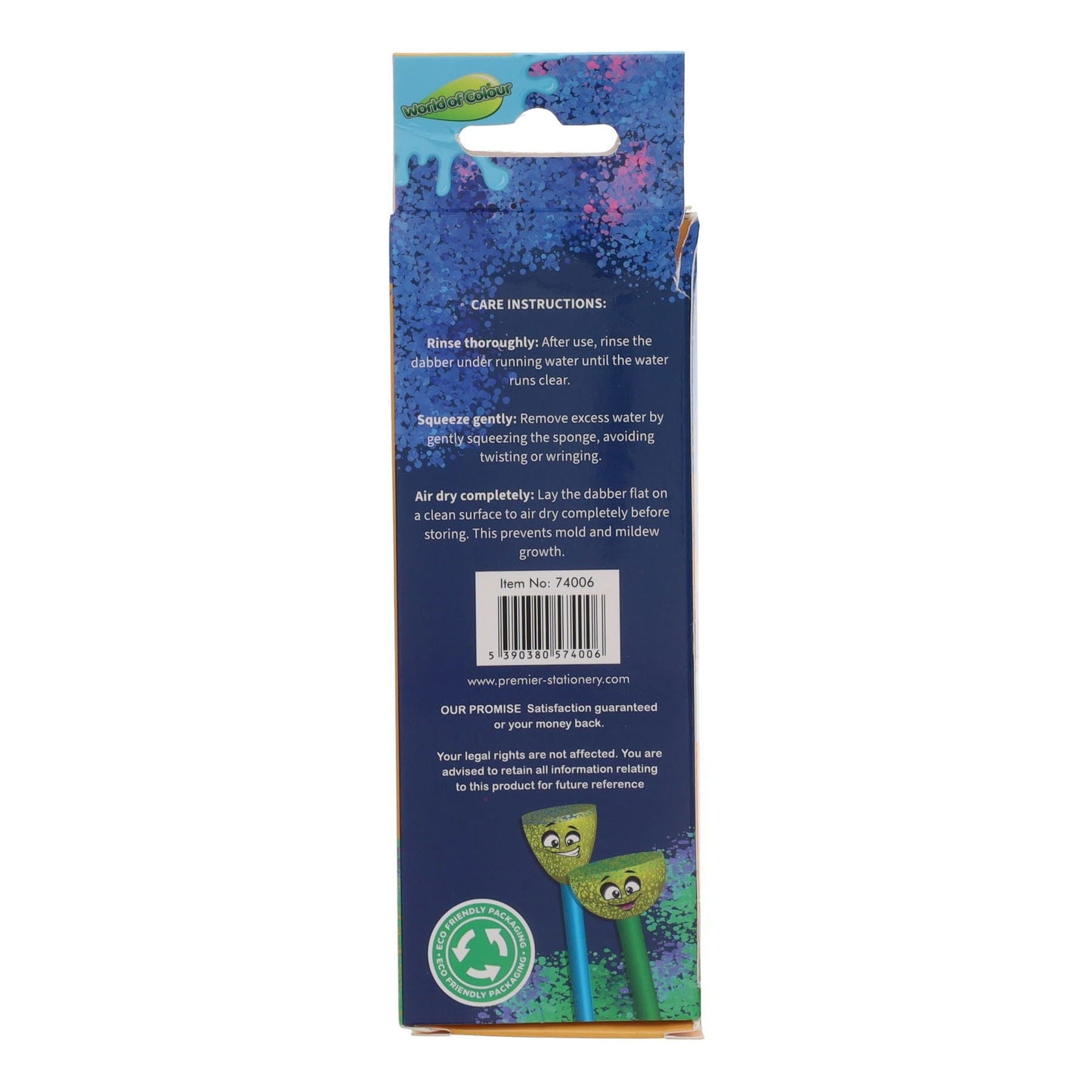 World Of Colour Sponge Dabbers Paintbrushes Tube Of 10
